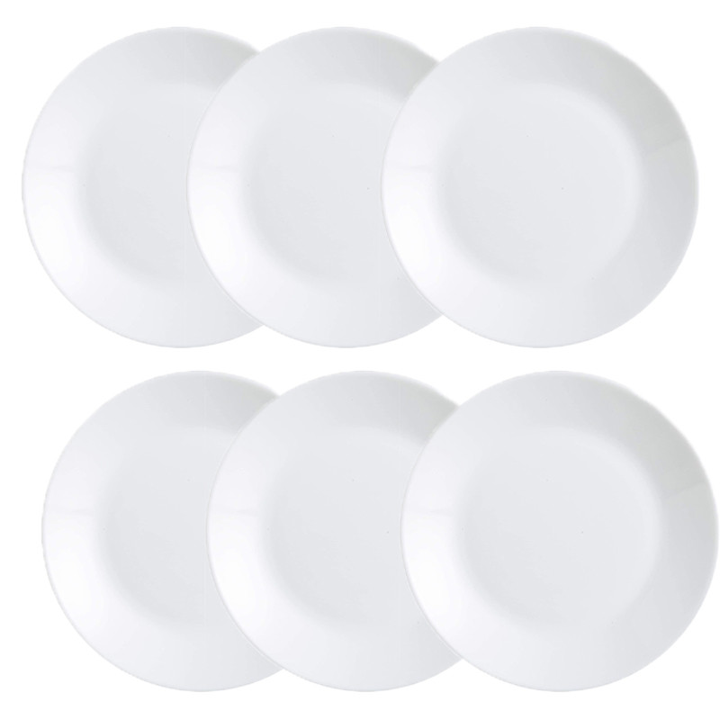 Lot De 6 Assiettes à Dessert Luminarc Apy En Opale - 18 Cm, Empilables, Micro-ondes Et Lave-vaisselle Safe - Fabriqué En France