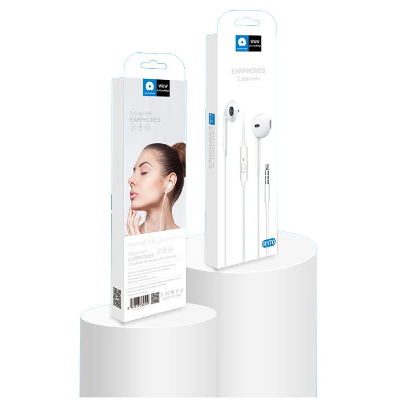 Écouteurs Filaire WUW R170 Blanc en Tunisie