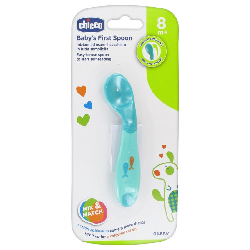 Cuillère Bébé Chicco 8M+ Bleu en Tunisie