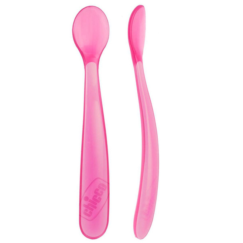 Cuillère Bébé Chicco En Silicone Souple - Vert Pomme - Pour Début De Diversification Alimentaire Dès 6 Mois
