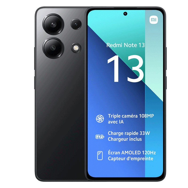 Smartphone Xiaomi Redmi Note 13 8Go 128Go Noir en Tunisie