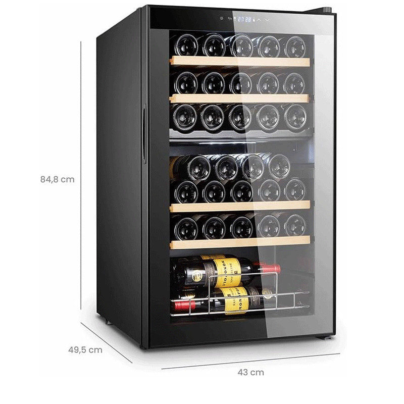 Cave à Vin Livoo GS146 33 Bouteilles 88L Noir en Tunisie