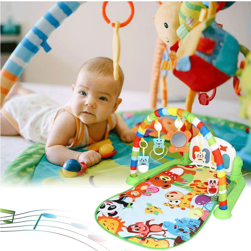 Tapis De Jeu Temps Sur Le Ventre Bébé Renchey Avec Oreiller Et Jouets Sensoriels - 75 X 43 Cm