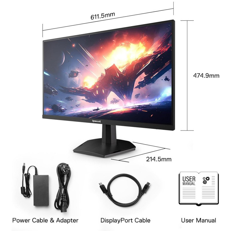 Ecran Gaming Redragon Opal GM27X5QIPS 27" IPS 165HZ 2K Noir en Tunisie