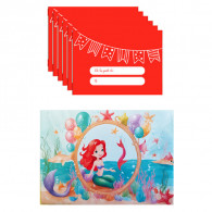 6 Invitations Et Enveloppes Anniversaire Princesse Sirène Violet en Tunisie 6 Invitations Et Enveloppes Anniversaire Princesse Sirène Violet en Tunisie