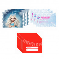 6 Invitations Et Enveloppes Anniversaire Reines des neiges Bleu en Tunisie