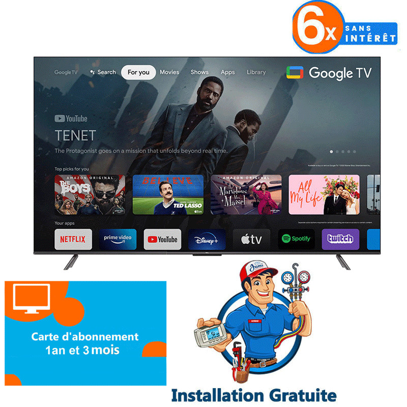 Téléviseur TCL P73 43" 4K Ultra HD Smart Google TV et Game Master Noir Téléviseur TCL P73 43" 4K Ultra HD Smart Google TV et Game Master Noir