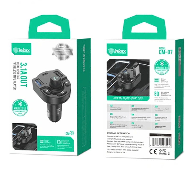 Lecteur De Musique Bluetooth MP3 Inkax CM-07 Pour Voiture Noir en Tunisie