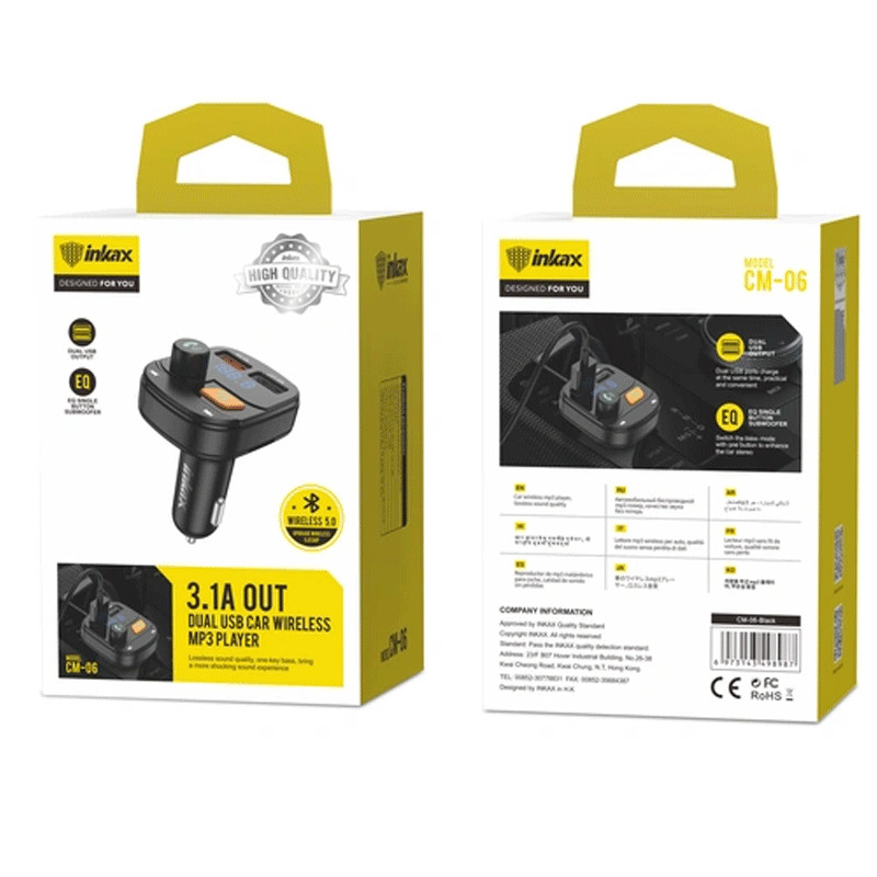 Lecteur De Musique Bluetooth MP3 Inkax CM-06 Pour Voiture Noir en Tunisie