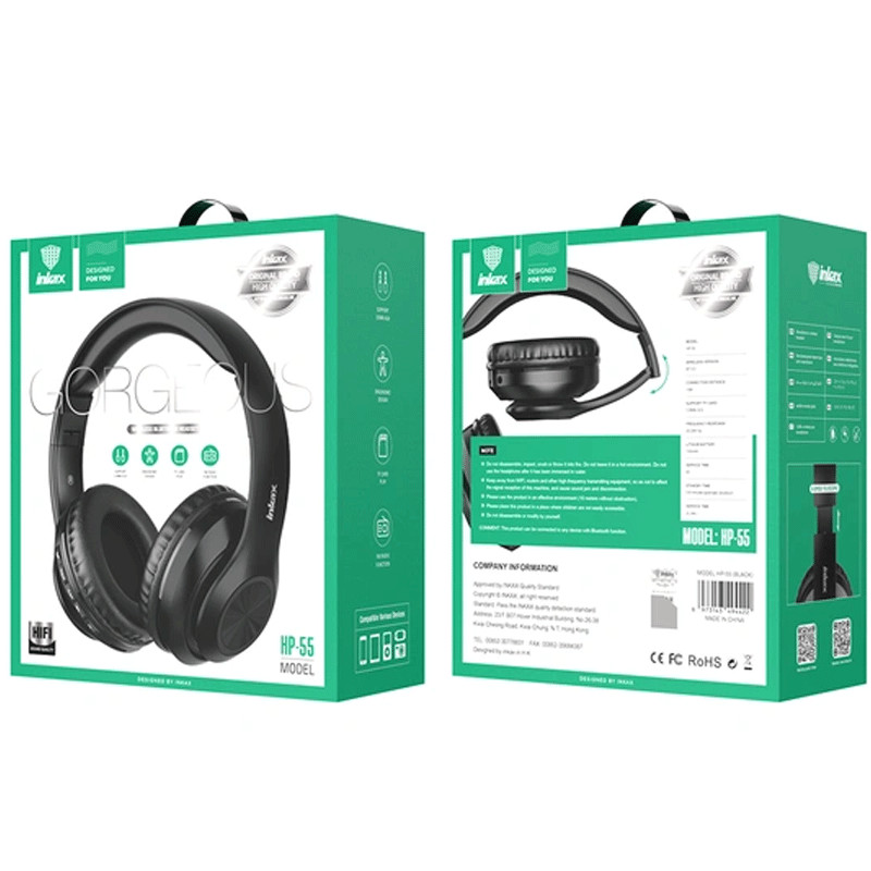 Casque Bluetooth Inkax HP-55 Noir en Tunisie