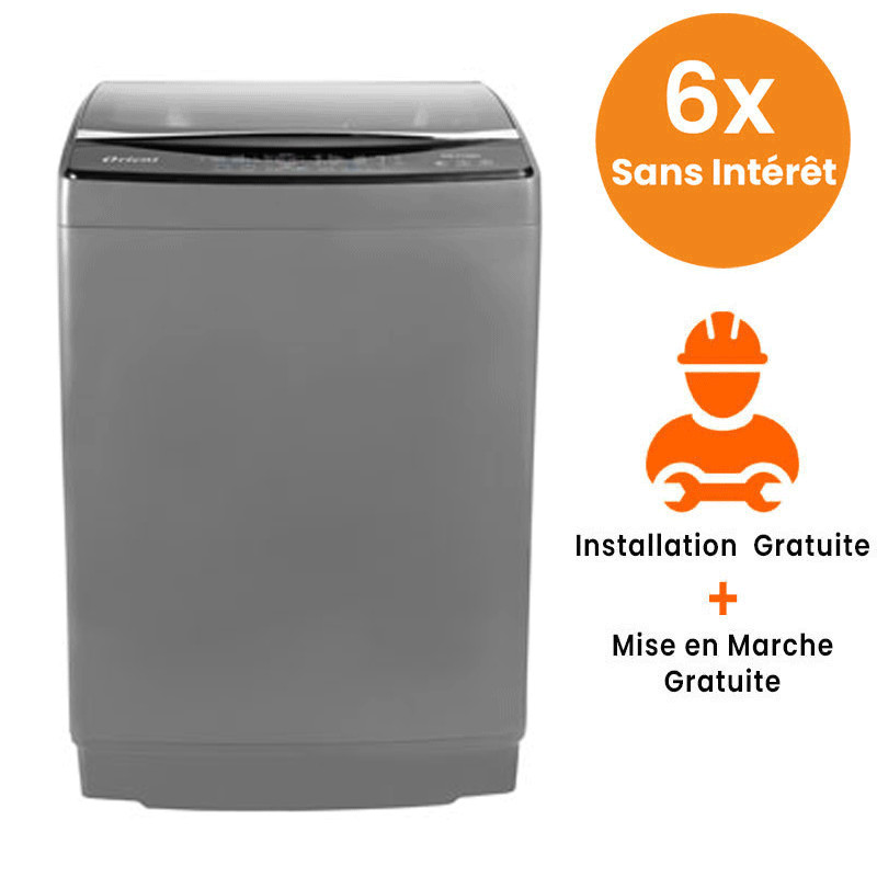 Machine à Laver Top Orient OW-T12SC01 12Kg Silver Clair en Tunisie
