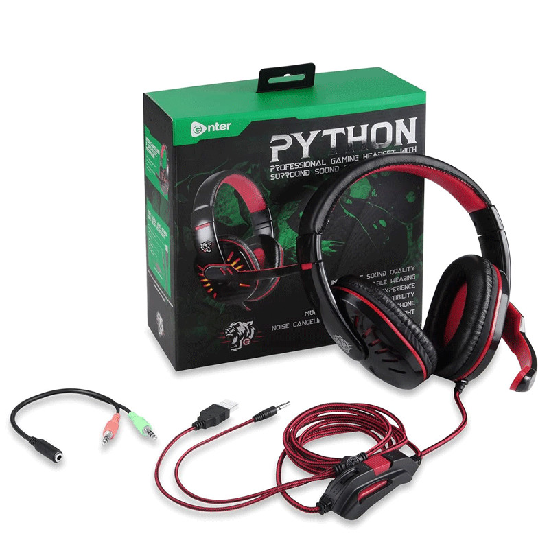 Micro Casque Gaming Enter Python Noir en Tunisie