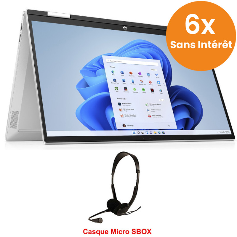 PC Portable HP Pavilion x360 15-ER1001NK i5 12Gén 8 Go 512Go SSD W11 Silver en Tunisie