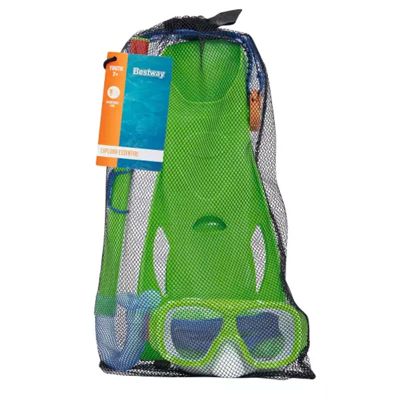 Set Masque De Plongée Tuba Et Palmes Bestway Explora Essential En Tunisie