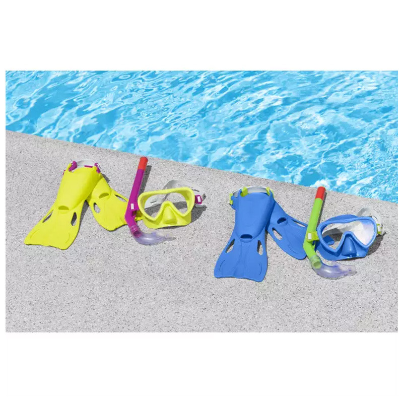 Set Masque De Plongée Tuba Et Palmes Bestway Crusader Essential En Tunisie