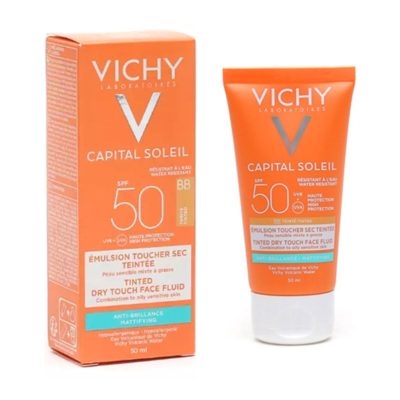 Capital Soleil Vichy Emulsion Toucher Sec Teinté SPF50 50 Ml en Tunisie
