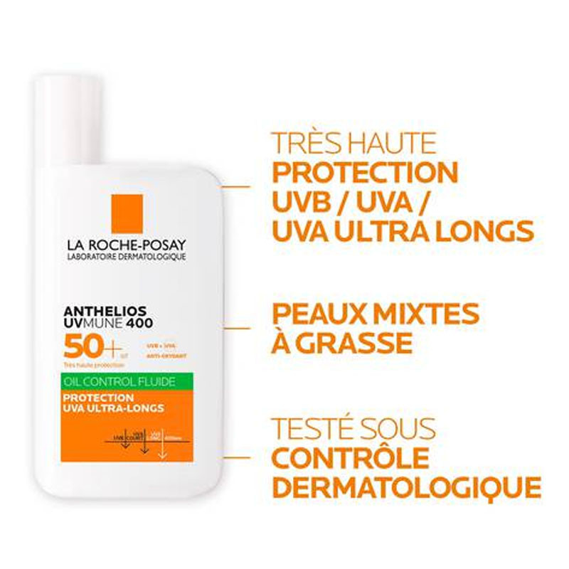 Fluide Oil Control La Roche Posay Anthelios UVMUNE 400 SPF50+ 50Ml en Tunisie