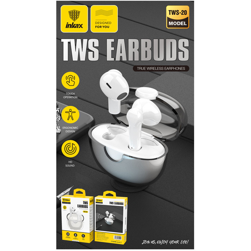 Kit Sans Fil Inkax TWS-20 Blanc en Tunisie