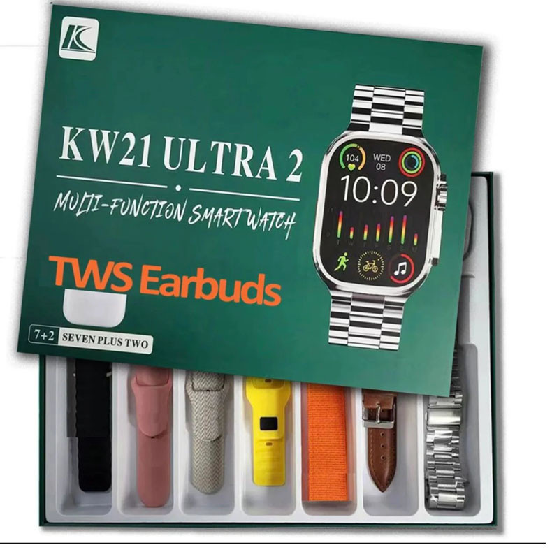 Coffret Montre Connectée Multifonction KW 21 Ultra 2 en Tunisie Coffret Montre Connectée Multifonction KW 21 Ultra 2 en Tunisie
