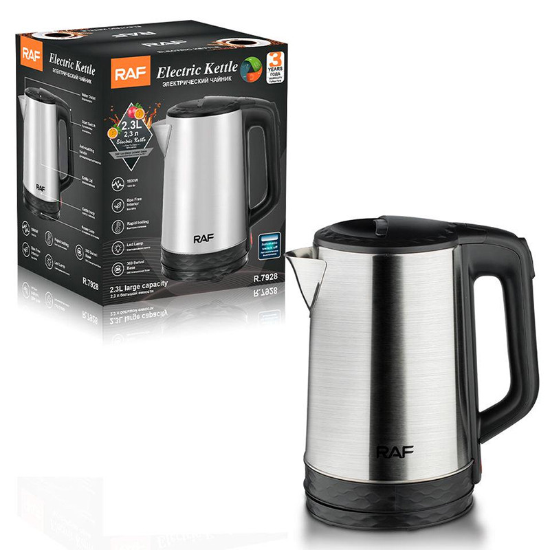 Bouilloire Électrique Sans Fil RAF R-7928 1800W Inox en Tunisie