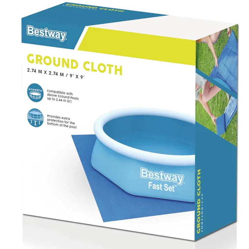 Tapis de Sol Bestway 58000 Pour Piscine 2.74 x 2.74m Bleu