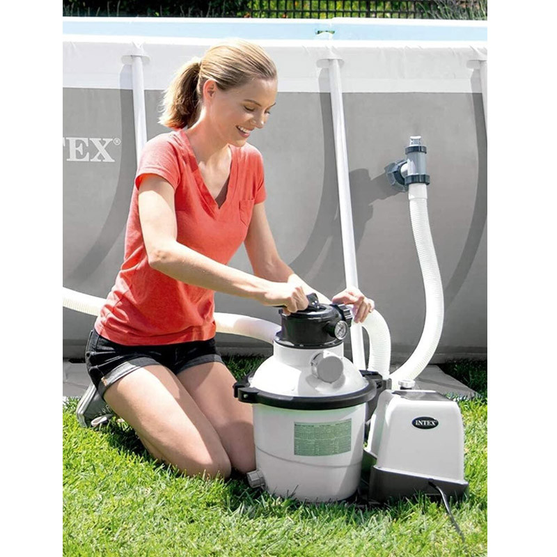 Combiné filtre à sable Intex 6m³/h + stérilisateur au sel QX2100 En Tunisie