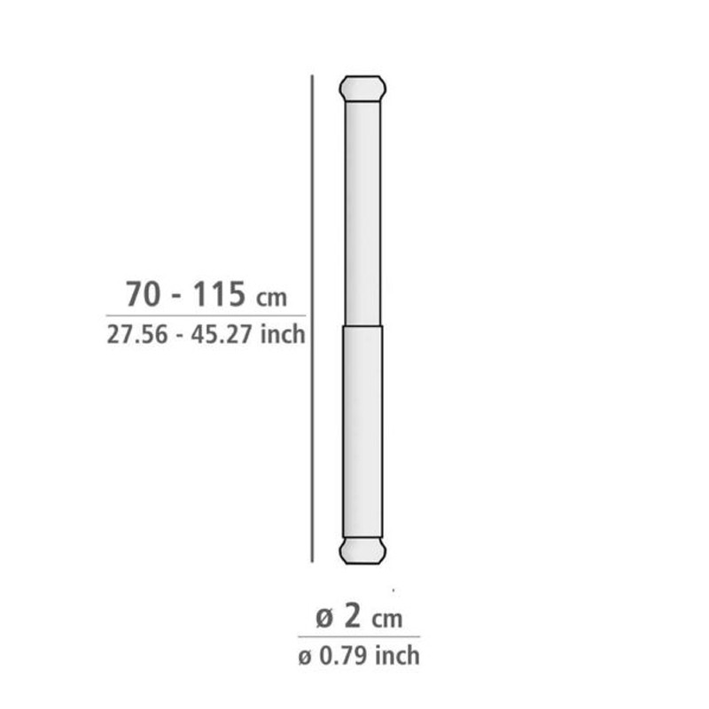Barre De Douche Télescopique Wenko 70-115 cm Blanc en Tunisie