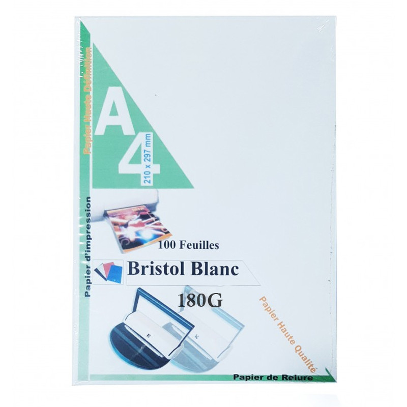 Rame Page de Garde Bristol A4 180G 100F Blanc en Tunisie Rame Page de Garde Bristol A4 180G 100F Blanc en Tunisie