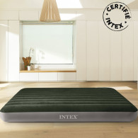 Matelas Gonflable Intex Prestige Downy Large 2 personnes avec gonfleur inclus Gris en Tunisie