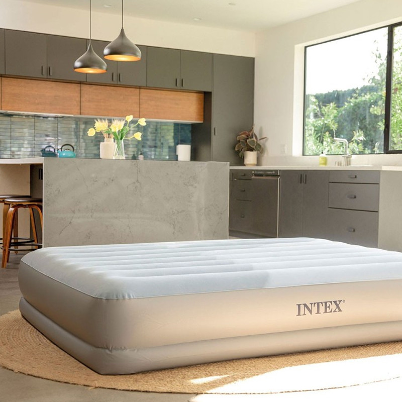 Lit Gonflable Intex Raised Comfort USB 2 personnes Bleu en Tunisie