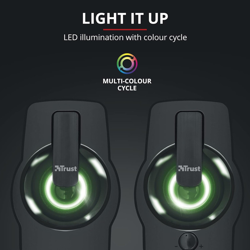 Haut Parleur Filaire Trust 22948 Gemi RGB Noir en Tunisie