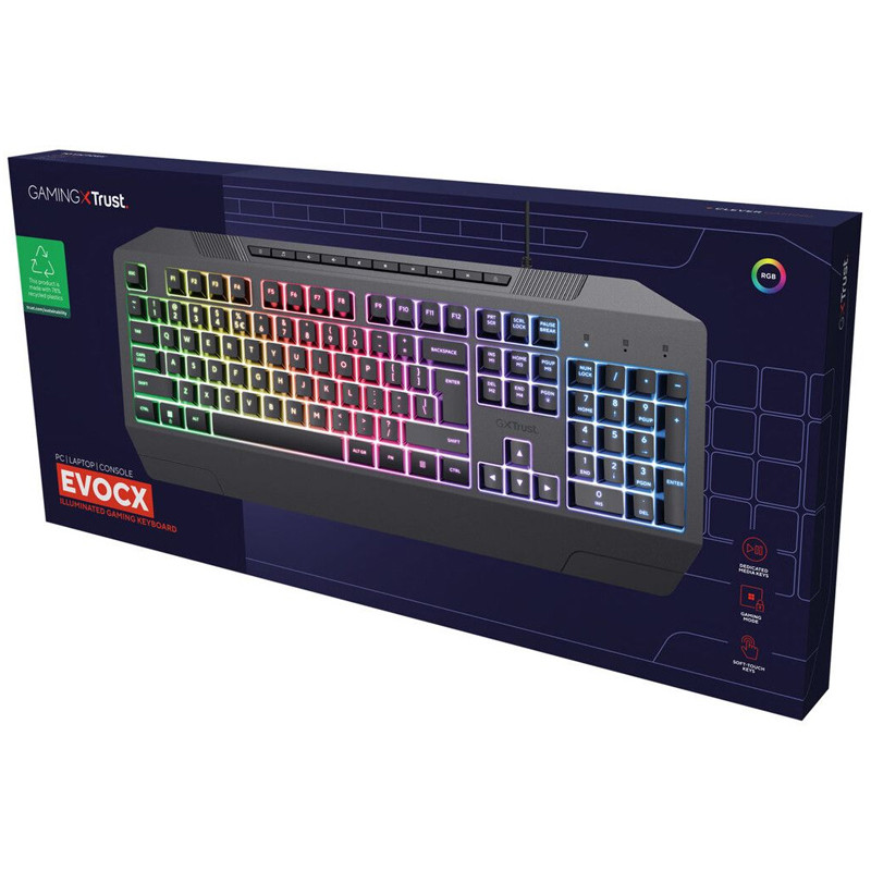Clavier Gamer Trust GXT-836 Starfish RGB Noir en Tunisie