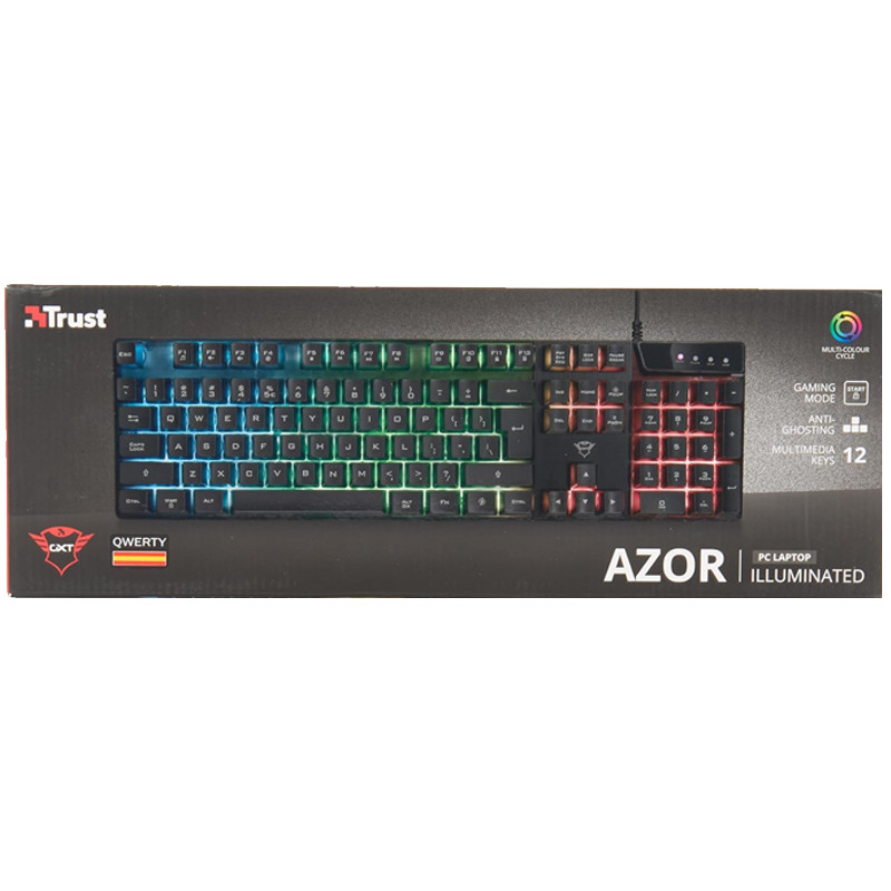Clavier Gamer Trust GXT-835 Azor RGB Noir en Tunisie