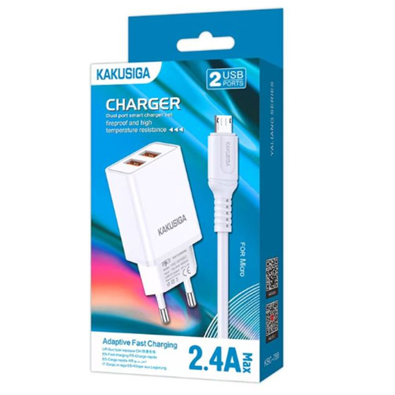 Chargeur KAKU KSC-788 2 Ports 2,4A Micro USB Blanc en Tunisie