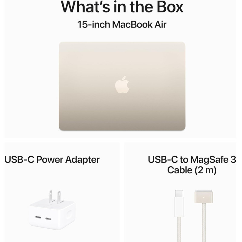 Apple MacBook Air M3 (2024) 8Go 256Go SSD lumière Stellaire en Tunisie