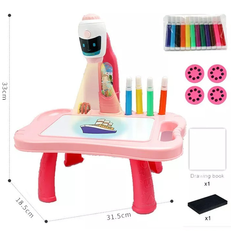 Table De Dessin Avec Pied + Projecteur Et Accessoires Rose en Tunisie