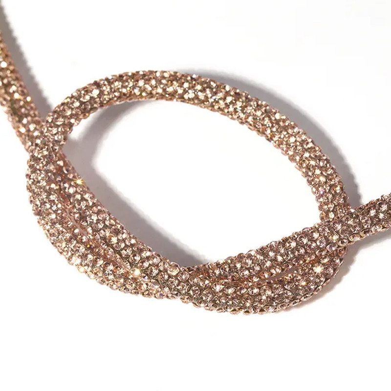Chaine Smartphone En Strass 25cm Beige En Tunisie