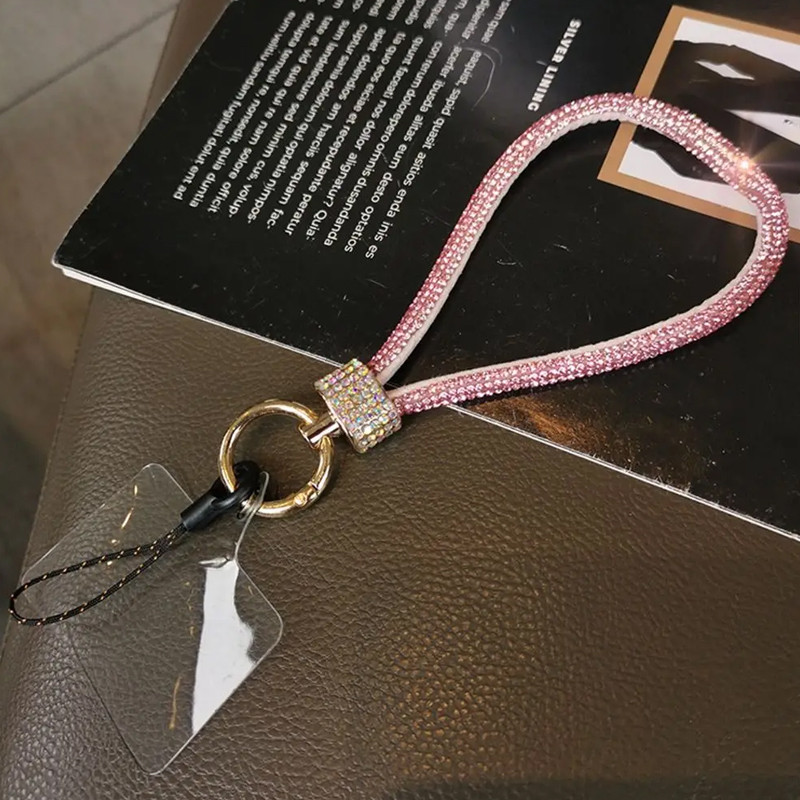 Chaine Smartphone En Strass 15cm Rose en Tunisie