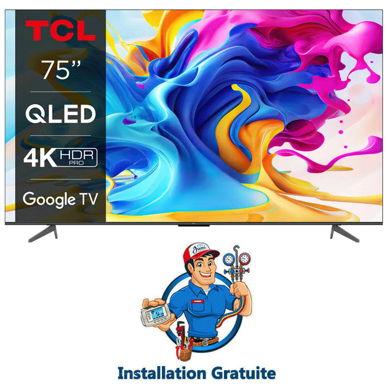 Téléviseur TCL C645 75" QLED 4K Smart Android - Noir Téléviseur TCL C645 75" QLED 4K Smart Android - Noir