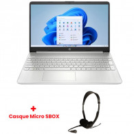 PC Portable HP 15s-fq5002nk i3 12Gén 4 Go 256Go SSD W11 Silver en Tunisie