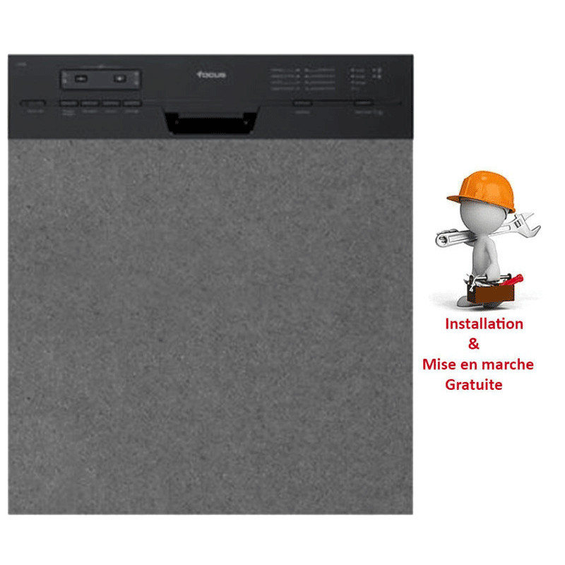 Lave Vaisselle Focus Semi Encastrable 12 Couverts Noir Lave Vaisselle Focus Semi Encastrable 12 Couverts Noir