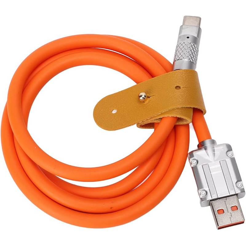 Cable Chargeur USB vers Type-C 120 W Orangé En Tunisie Cable Chargeur USB vers Type-C 120 W Orangé En Tunisie