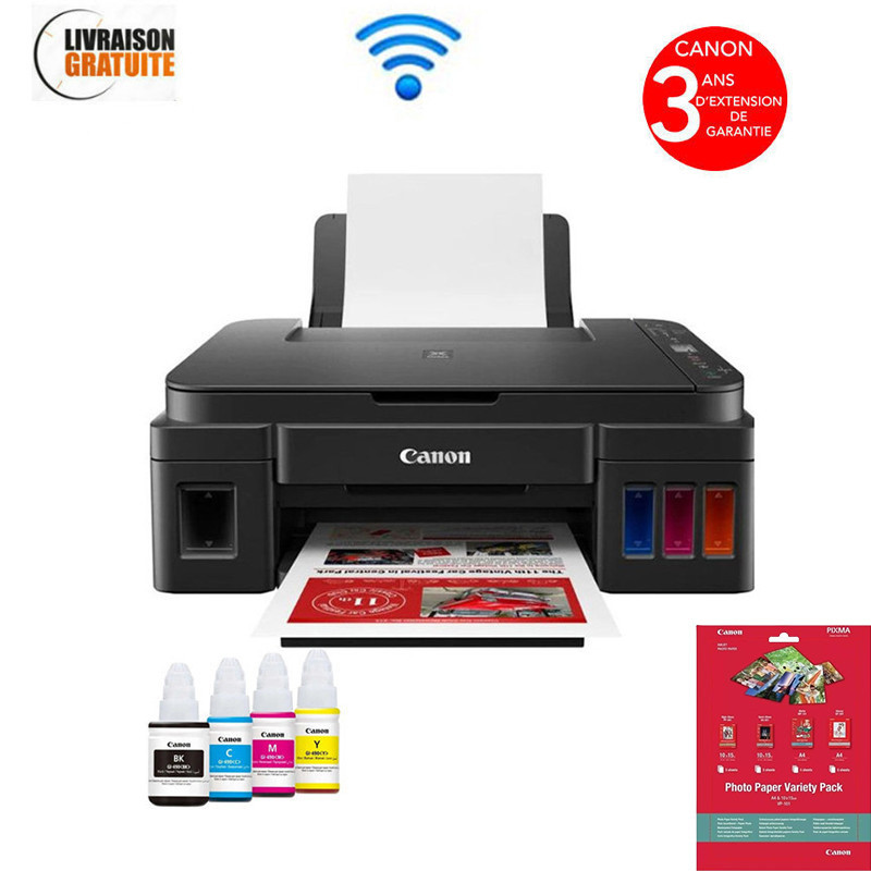 Imprimante à Réservoir Intégré Canon Pixima G3410 3en1 Couleur Wi-Fi Noir en Tunisie