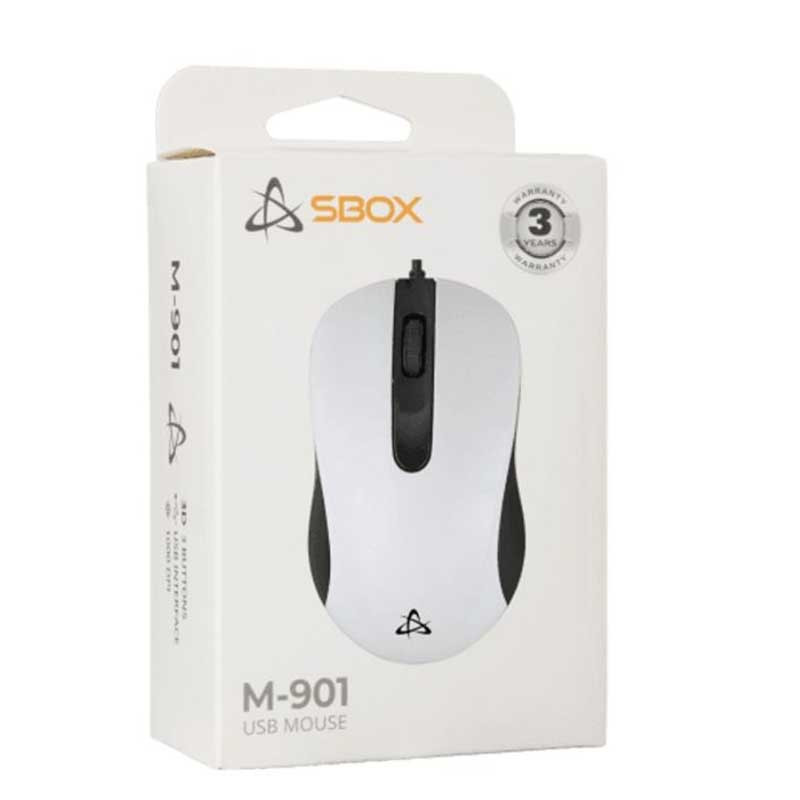 Souris Filaire Optique SBOX M-901 Blanc en Tunisie