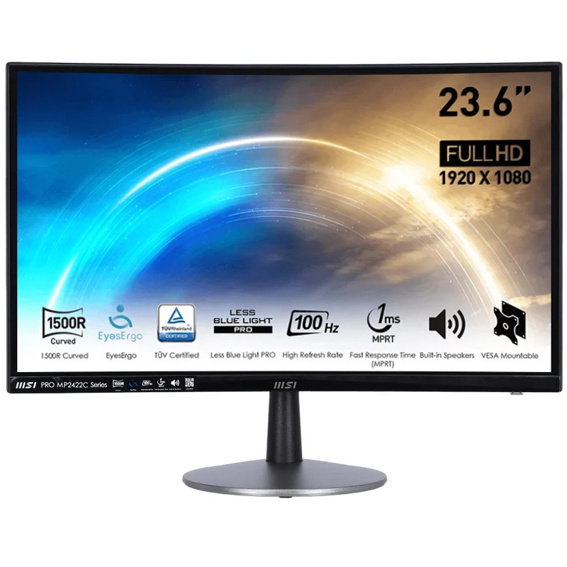 Ecran Incurvé MSI Pro MP2422C 23.6'' Full HD 100Hz Noir en Tunisie Ecran Incurvé MSI Pro MP2422C 23.6'' Full HD 100Hz Noir en Tunisie