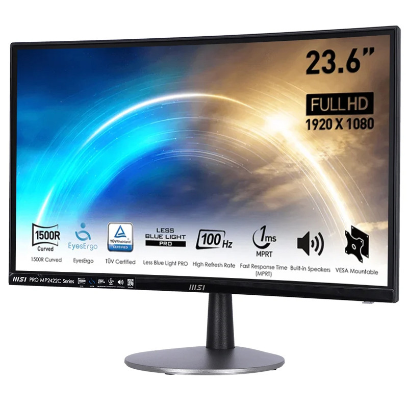 Ecran Incurvé MSI Pro MP2422C 23.6'' Full HD 100Hz Noir en Tunisie
