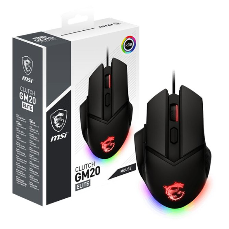 Souris Gamer MSI Clutch GM20 Elite RGB Noir En Tunisie