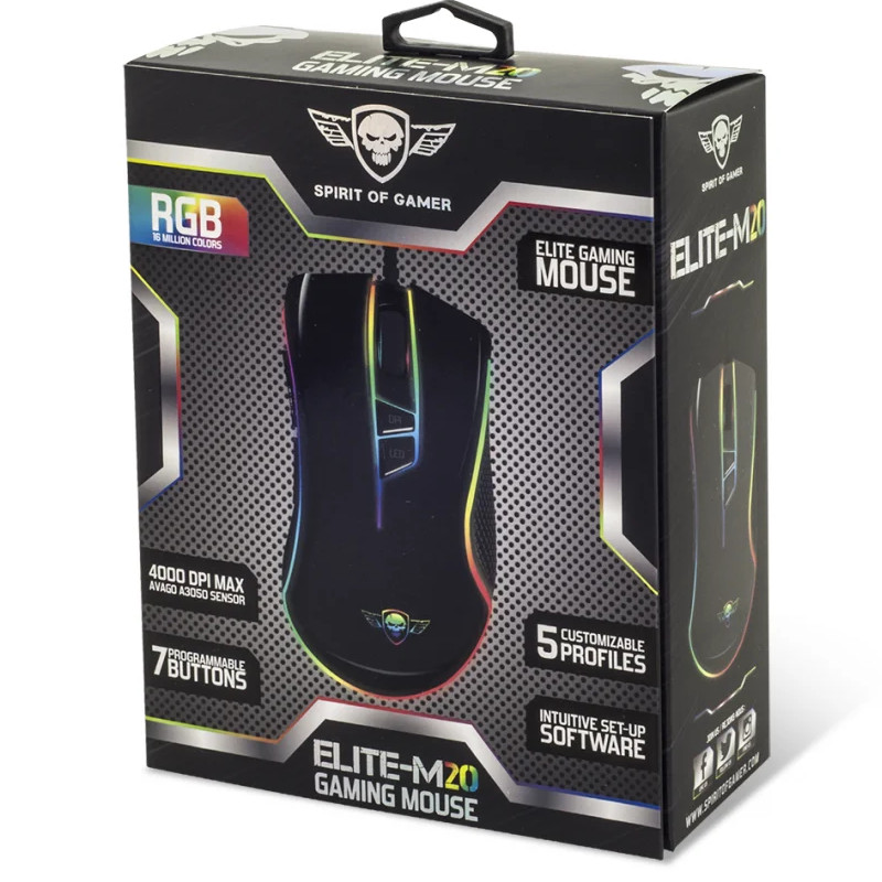 Souris Gaming Spirit Of Gamer Elite M40 Skull Noir En Tunisie
