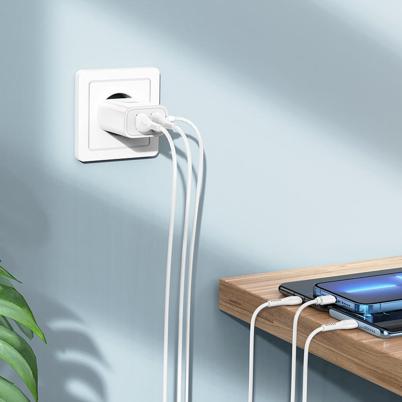 Chargeur Hoco C103A Lightning 2 Ports Blanc en Tunisie