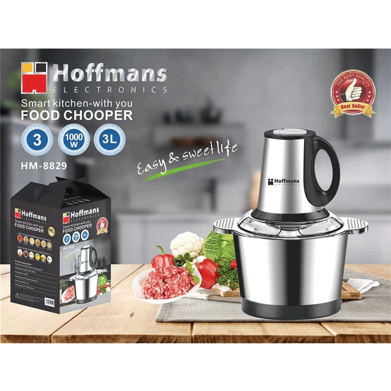 Hachoir Electrique Hoffmans HM-8890 1000W Silver en Tunisie